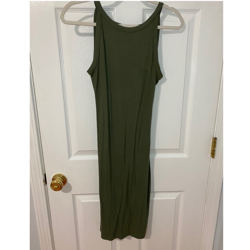 Abercrombie and Fitch olive bodycon midi dress